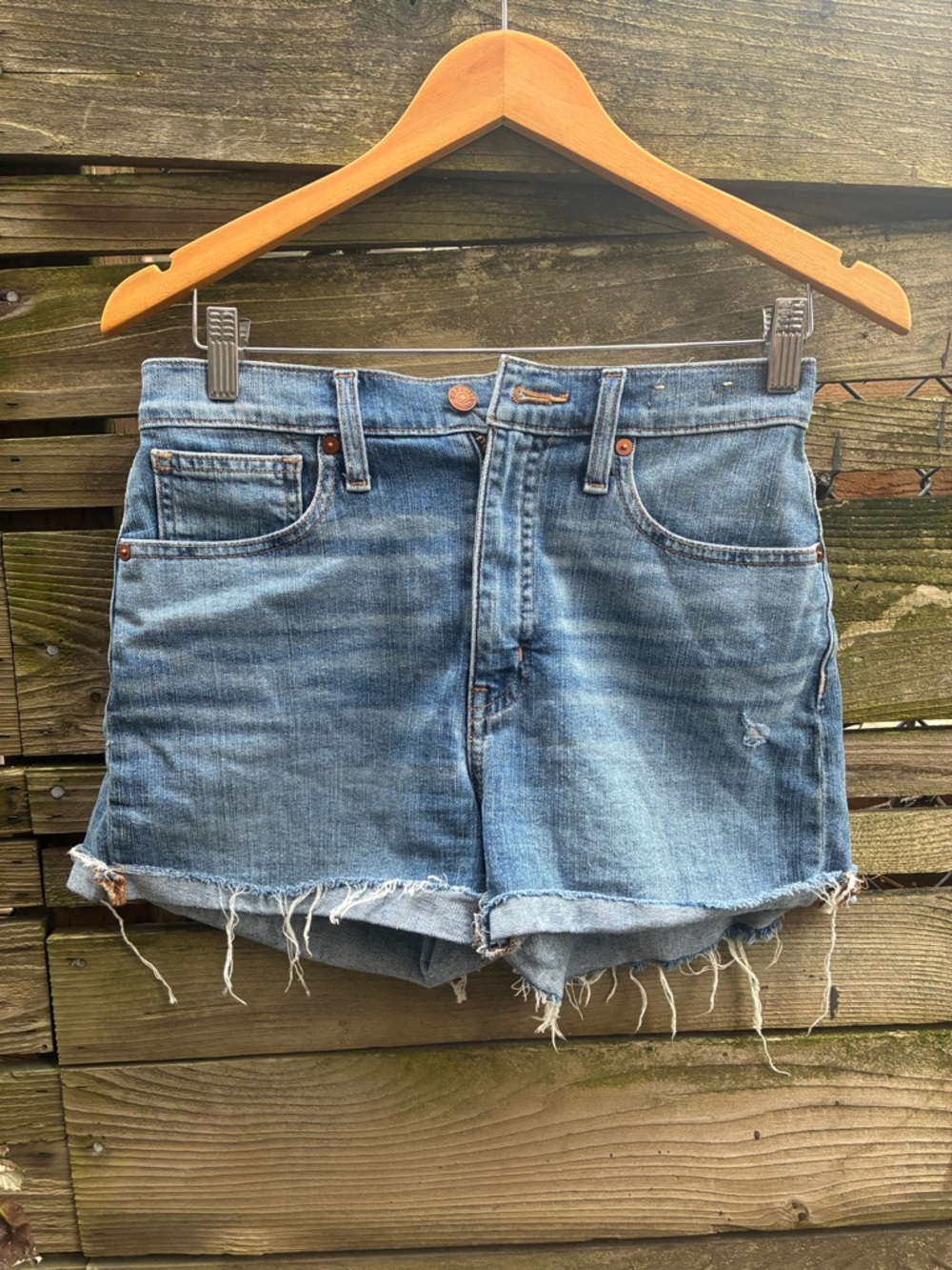 Madewell high rise denim shorts